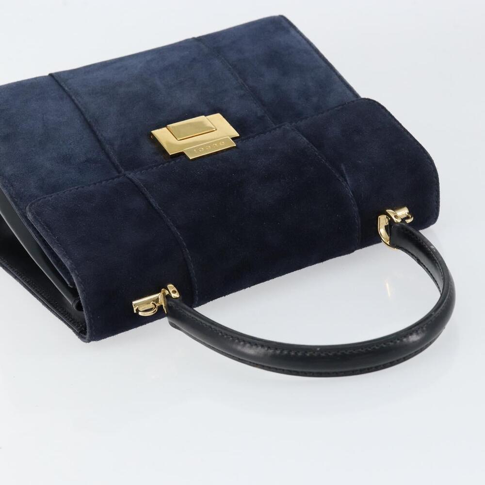 GUCCI Hand Bag Suede Navy Gold 000 2026 0306 Auth 154476 - Picture 6 of 16